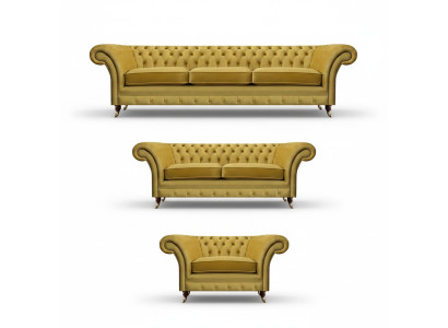 Sofa Set Luxury Set 3-piece Upholstered Furniture Chesterfield Couches 3+2+1