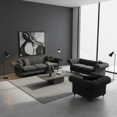 Sofa set sofas couches living room armchair Chesterfield furniture 3+2+1