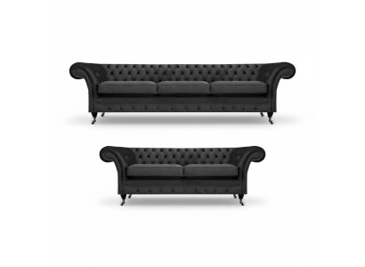 Chesterfield Upholstered Furniture Living Room Sofa Set 2-piece Complete Arrangement 3+2