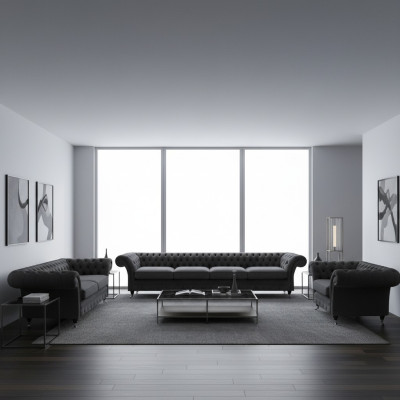 Complete Set Chesterfield Sofas Furnishing Sofa Suite Armchair Living Room 4+2+1