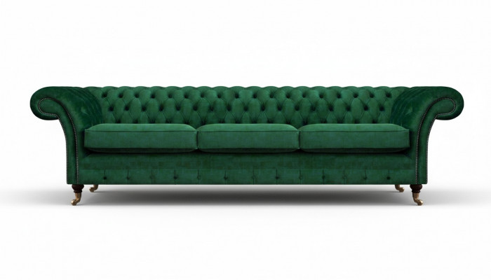 Upholstered Luxury Sofa Three-Seater Couch Chesterfield Living Room Textile