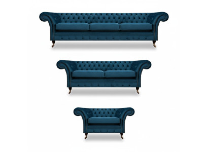 Designer Chesterfield Sofa Set Couch Upholstery Set Living Room 3+2+1