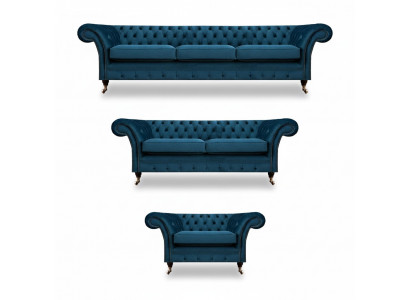 Designer Chesterfield Sofa Set Couch Upholstery Set Living Room 3+2+1