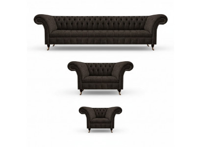 Complete living room set 3-piece sofa suite designer luxury upholstered furniture