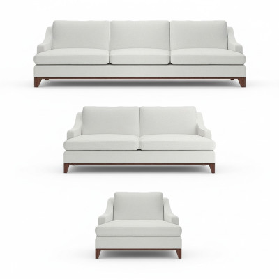 Luxury White Sofa Set Living Room Armchair Complete Furnishing