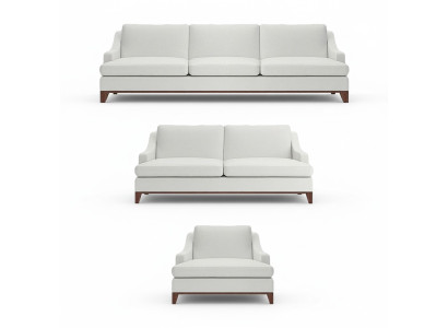 Luxury White Sofa Set Living Room Armchair Complete Furnishing