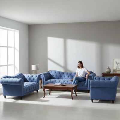 Designer sofa set modern complete furniture luxury sofas Chesterfield