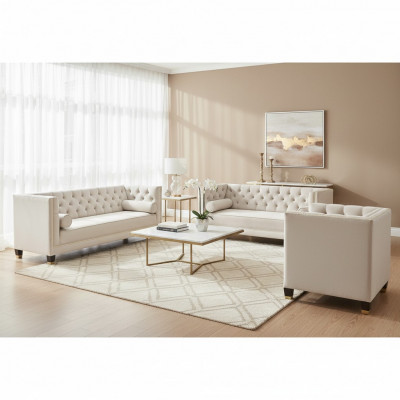 Upholstered Living Room Set Designer Sofa Set Luxury Textile Armchair New