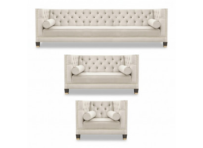 Upholstered Living Room Set Designer Sofa Set Luxury Textile Armchair New