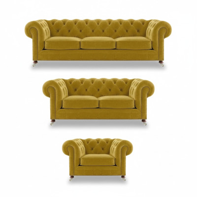 Designer 2x Sofas Living Room Armchair Chesterfield Luxury Set Chesterfield