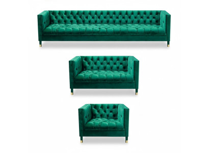 Chesterfield suite luxury furniture living room suite 3-piece upholstered fabric