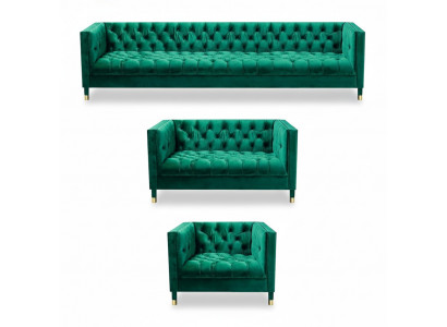 Chesterfield suite luxury furniture living room suite 3-piece upholstered fabric