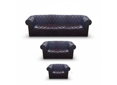 New Leather Complete 3-Piece Sofa Set Living Room Luxury Upholstered Furniture