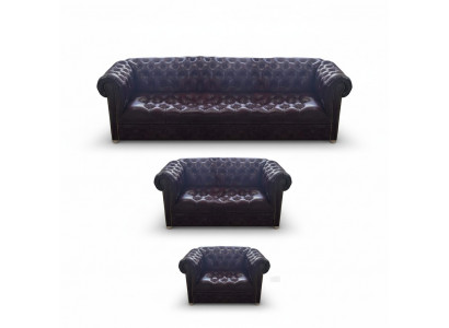 New Leather Complete 3-Piece Sofa Set Living Room Luxury Upholstered Furniture