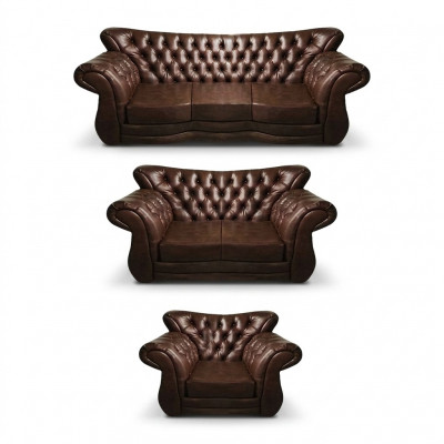 Luxury upholstered furniture sofa set leather armchair living room couch