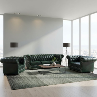 3-piece sofa set living room 3+2+1 modern design armchair Chesterfield