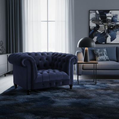New armchair upholstered furniture seat textile living room furnishing Chesterfield