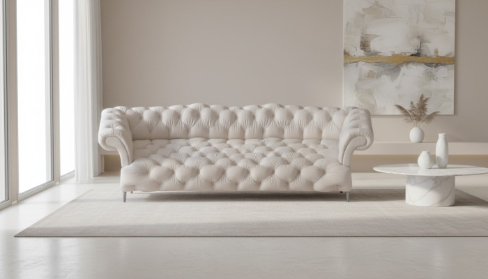 Modern sofa three-seater couch Chesterfield furniture upholstery living room