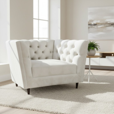Luxury Armchair Living Room Upholstered Furniture Leather Seat Furniture Chesterfield New