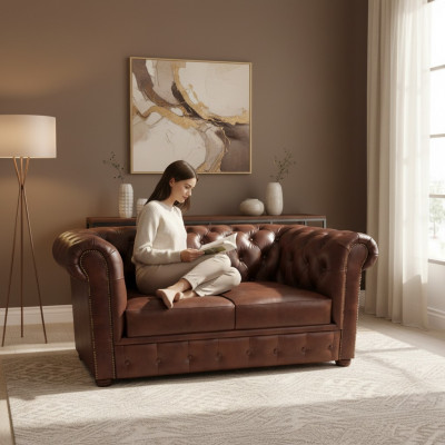 Furniture upholstered furniture living room sofa two-seater couch furnishing Chesterfield