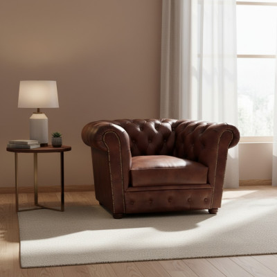 Living room armchair new couch furnishings luxury designer leather furniture chesterfield