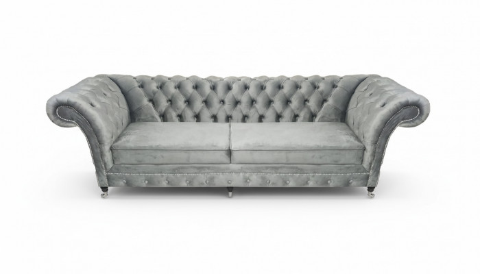 Upholstered furniture gray sofa two-seater couch designer living room furniture Chesterfield