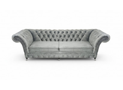 Upholstered furniture gray sofa two-seater couch designer living room furniture Chesterfield