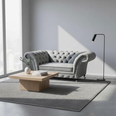 Living room designer armchair gray Chesterfield upholstered armchair luxury upholstered furniture