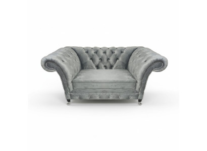 Living room designer armchair gray Chesterfield upholstered armchair luxury upholstered furniture