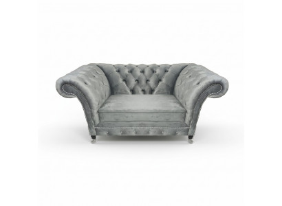 Living room designer armchair gray Chesterfield upholstered armchair luxury upholstered furniture