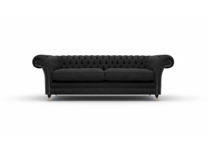 Upholstered Furniture Black Upholstered Sofa Designer Sofa Two-Seater Couch New Chesterfield
