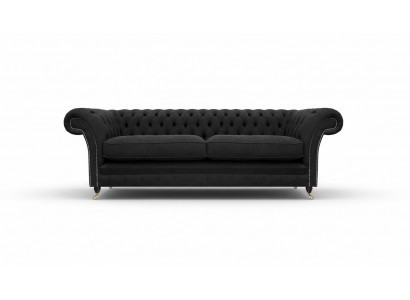 Upholstered Furniture Black Upholstered Sofa Designer Sofa Two-Seater Couch New Chesterfield