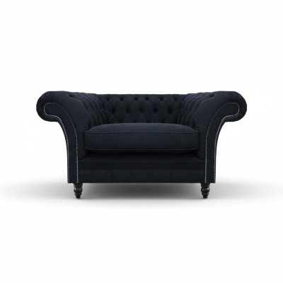 Living room blue designer armchair Chesterfield upholstered armchair furnishing