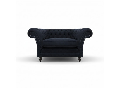 Living room blue designer armchair Chesterfield upholstered armchair furnishing
