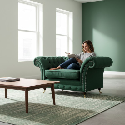 Armchair Chesterfield Couch Living Room Furniture Textile Fabric Interior Upholstered Furniture