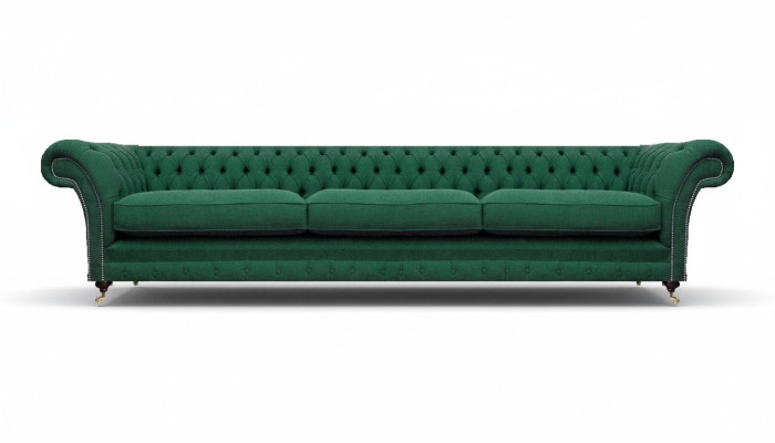 Living room sofa three-seater couch fabric material furnishings luxury Chesterfield