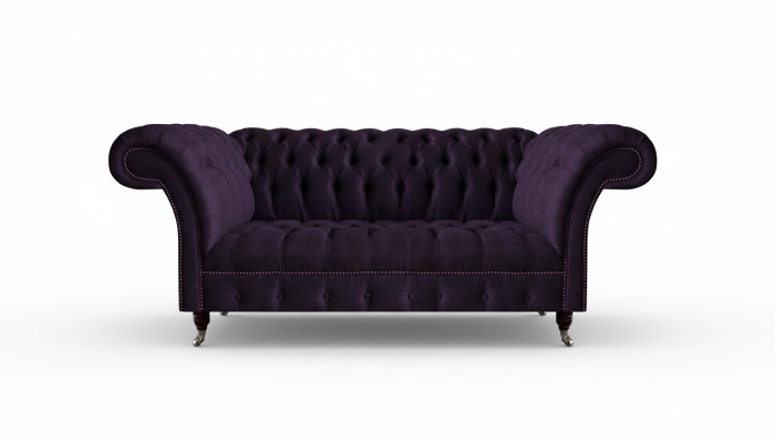 Luxury Sofa Three-Seater Purple Upholstered Furniture Living Room Couch Chesterfield New