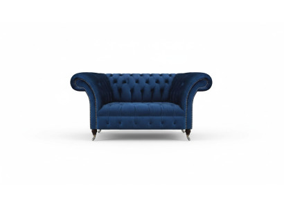 Living room sofa, two-seater couch, designer upholstered furniture, Chesterfield