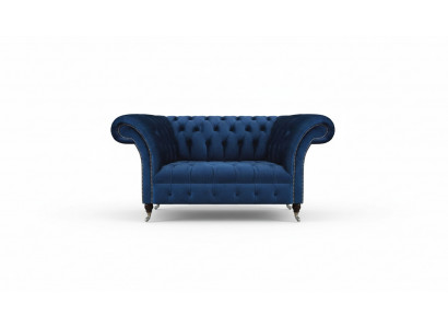 Living room sofa, two-seater couch, designer upholstered furniture, Chesterfield