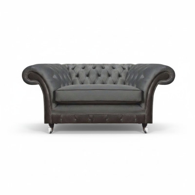 Gray upholstered furniture armchair designer furnishings living room new Chesterfield