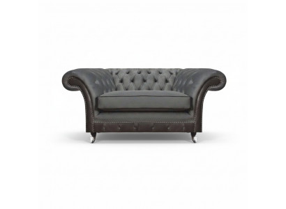 Gray upholstered furniture armchair designer furnishings living room new Chesterfield