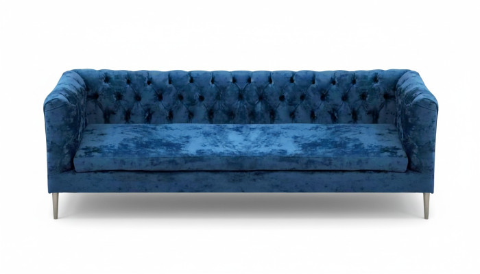 Modern upholstered furniture sofa three-seater couch furnishing Chesterfield fabric textile