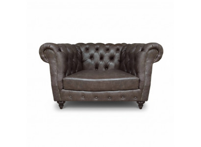Armchair Living Room Brown Furniture Couch Upholstered Furniture Leather Seat Chesterfield