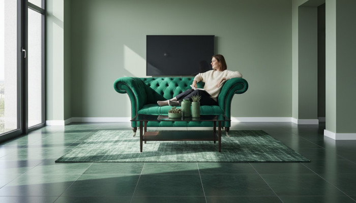 Chesterfield Sofa Two-Seater Couch Green Furniture Living Room Upholstered Sofa