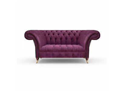 Lilac sofa two-seater couch living room furniture upholstery Chesterfield
