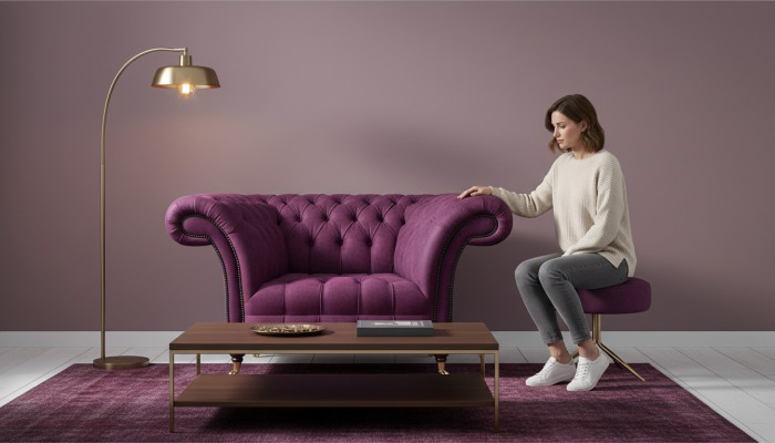 Luxury furniture armchair living room new seating upholstered furniture Chesterfield