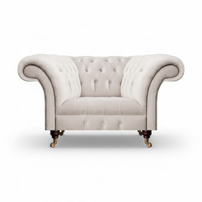 Chair White Textile Fabric Upholstered Seat Furniture Seat Furniture Chesterfield