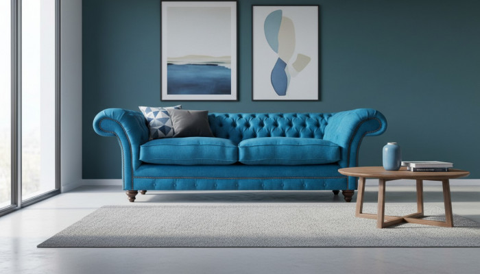 Living room textile sofa two-seater couch furniture seat furniture Chesterfield