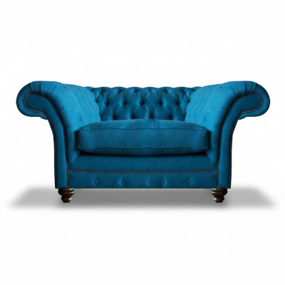 Luxury Blue Armchair Living Room Seat Furniture Chesterfield Upholstered Furniture Textile New