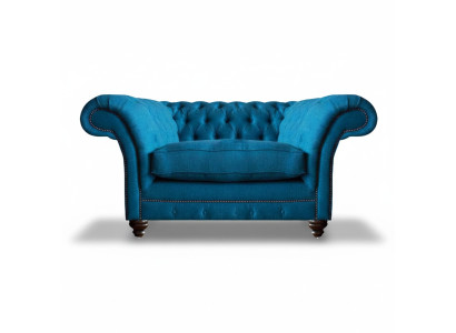 Luxury Blue Armchair Living Room Seat Furniture Chesterfield Upholstered Furniture Textile New